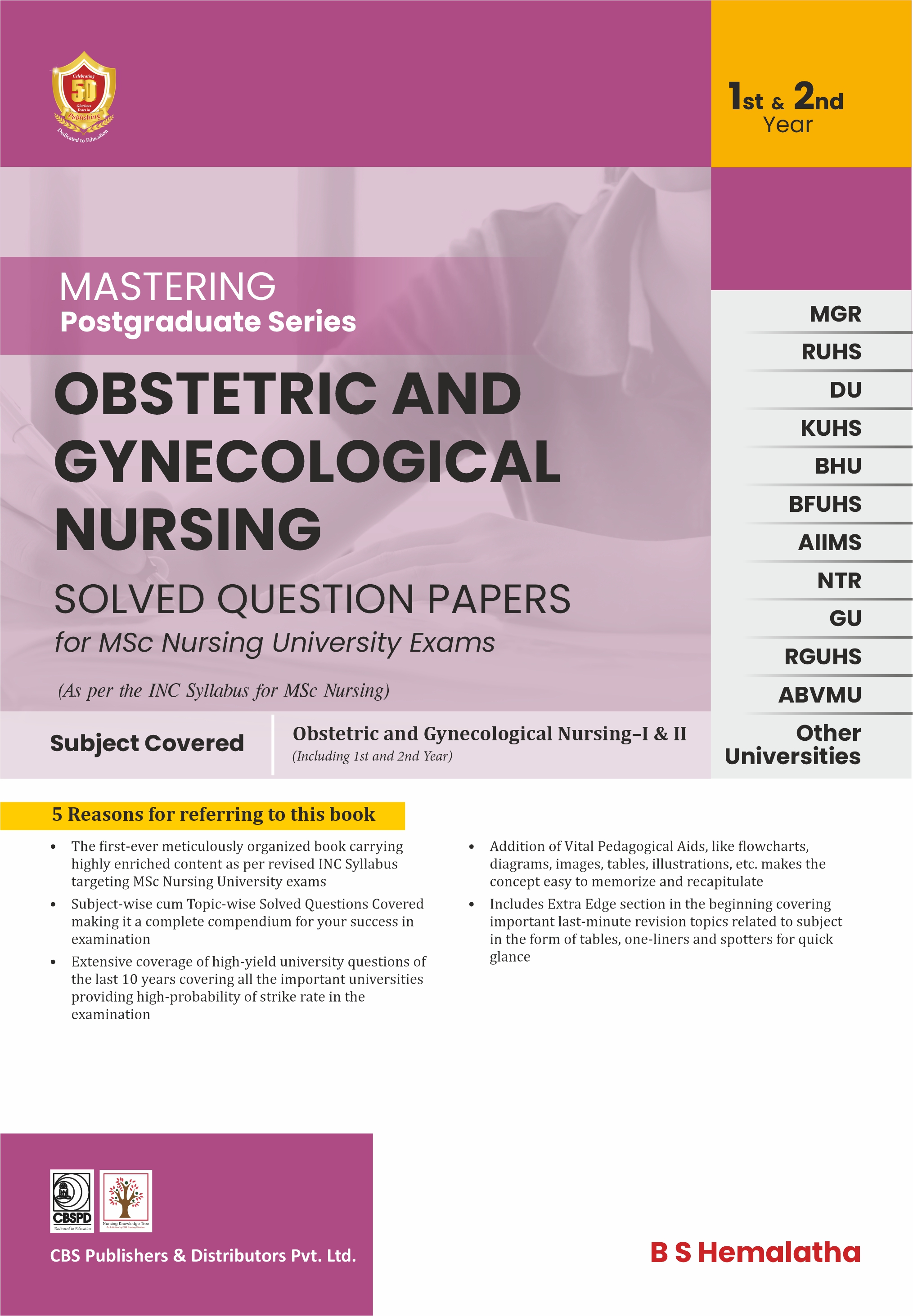 Mastering postgraduate series-obstetric and gynecological nursing solved qs papers for msc nursing university exams